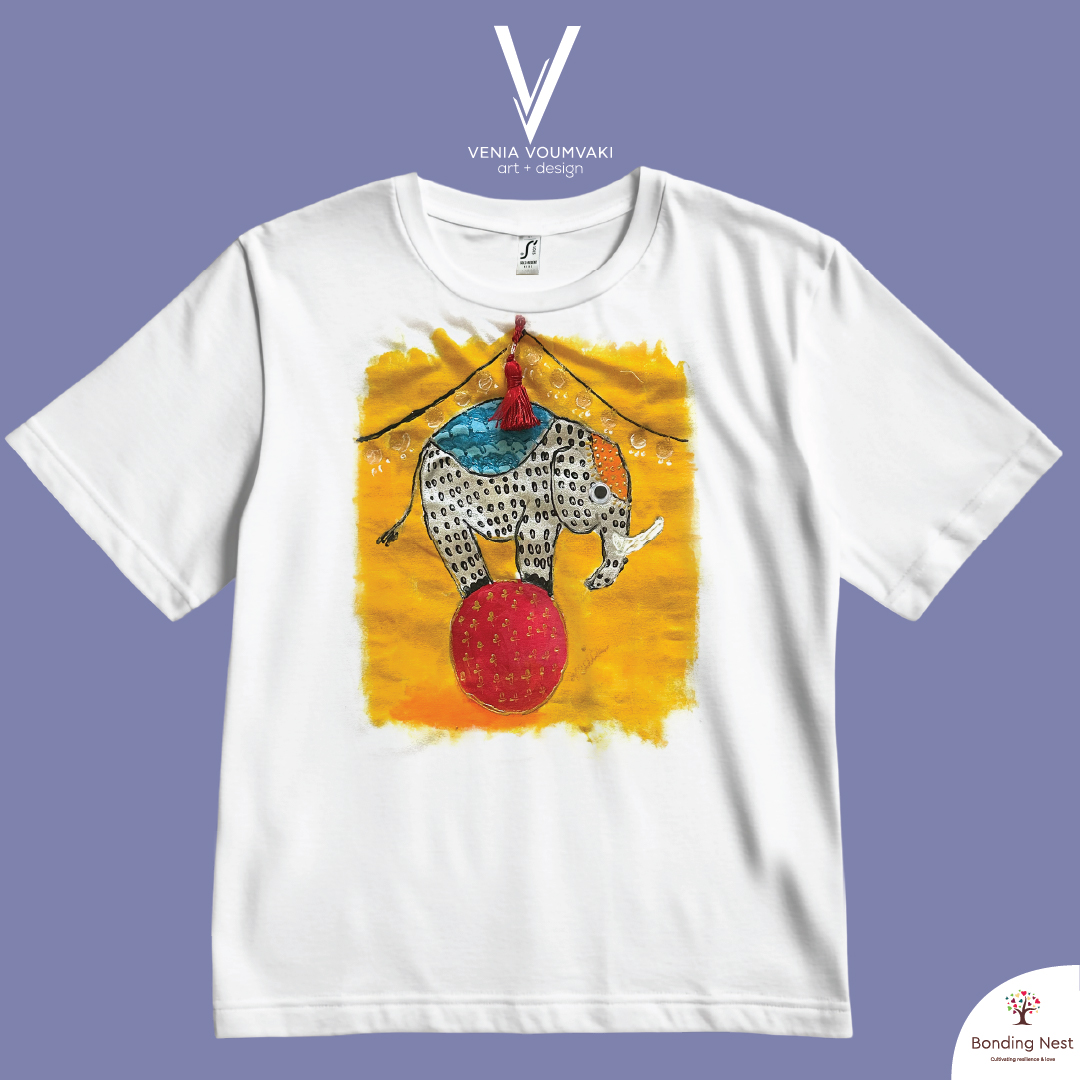 Handmade T-shirt design Elephant - Kids 10 y.o.