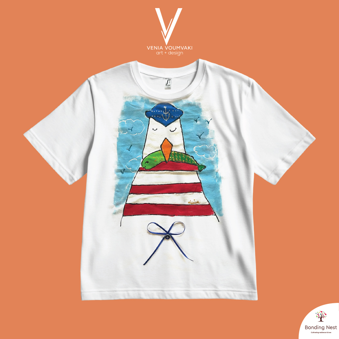 Handmade T-shirt  design Pelecan - Kids 4 y.o.