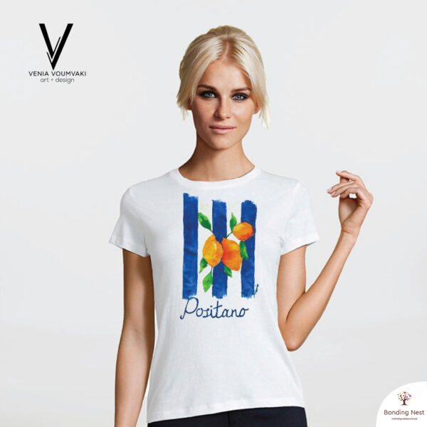 Handmade T-shirt design Positano - Women