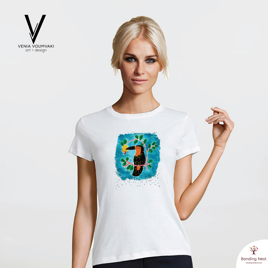 Handmade T-shirt design Tucan - Women